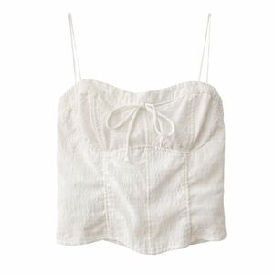White Linen Corset Top